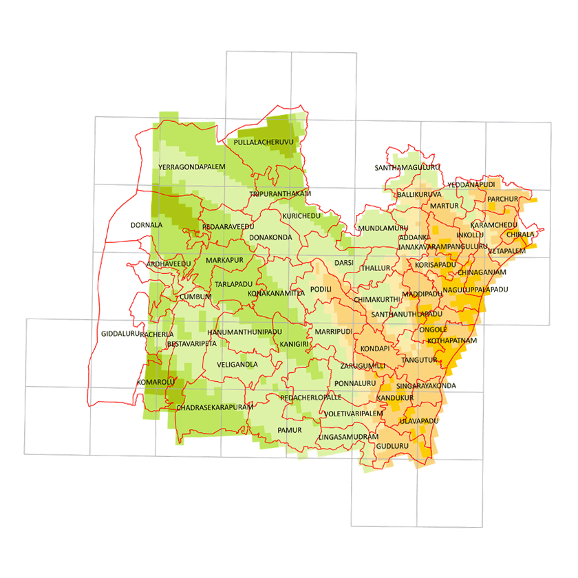 Storm surge inundation map for cyclone with wind speed
